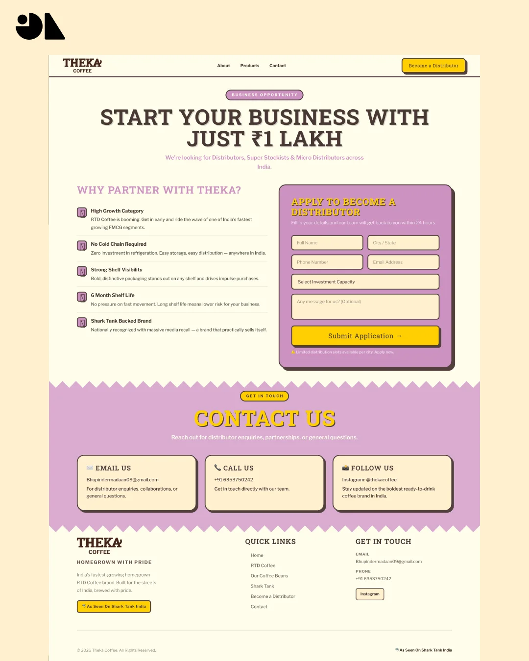 Theka Coffee Mobile Responsive Design